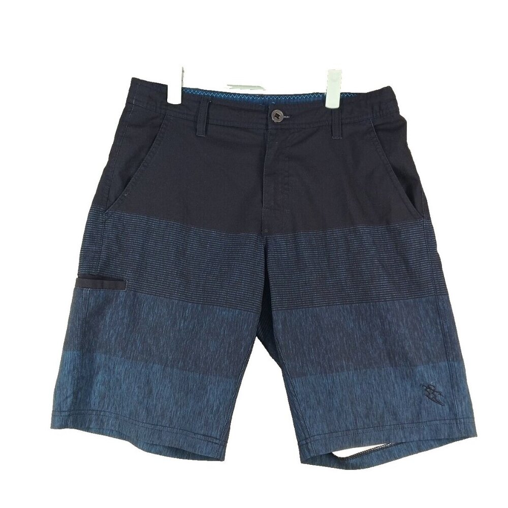DAHU Hybrid Shorts SMALL W30 Men Walking Swimming Blue Striped W/ Pockets